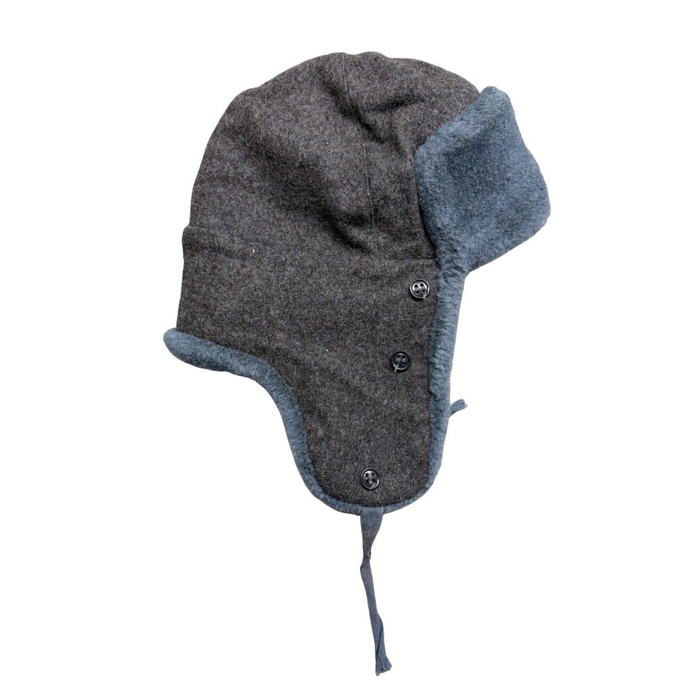 Men's Charcoal and Denim Earflap Hat
